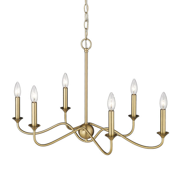 Tierney Brushed Champagne Bronze Six-Light Chandelier, image 4